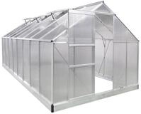 BRAST Gew&auml;chshaus ALU mit Fundament rostfrei 490x250x205cm T&Uuml;V gepr&uuml;ft,...