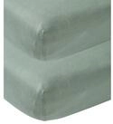 Meyco Baby Spannbettlaken Stone Green, Jersey, Gummizug: Rundum, (2 St&uuml;ck),