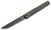 B&ouml;ker Plus Taschenmesser B&ouml;ker Plus Kaizen Green Canvas Micarta Einhandmesser, (1