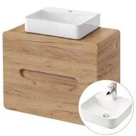 Lomadox Waschtisch LUTON-56-CRAFT, unterschrank 60 cm Wotan Eiche Nb....