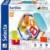 Selecta Steckspielzeug Selecta Kleinkindwelt Holz Sortierbox Sortino Puzzlesteinen