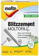 MOLTO Spachtelmasse MOLTO Moltofill Blitzzement Grau Au&szlig;en und Innen 1 Kg