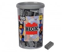 SIMBA Blox 100 8er Spielbausteine, Grau, in Dose, Klemmbausteine,