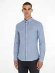 Tommy Jeans Langarmhemd TJM Slim Stretch Oxford mit Flaglabel auf der Brust
