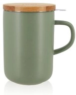 Ogo Living Tasse Ogo Living Juliet Teetasse 475 ml Steinzeug mit Deckel aus Holz