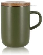 Ogo Living Tasse Ogo Living Juliet Teetasse 475 ml Steinzeug mit Deckel aus Holz