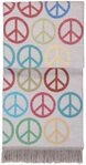 Wohndecke PEACE MULTI, PAD, Made in Europe, Kuscheldecke, Peace Zeichen, mit Fransen,