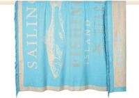 Wohndecke SEA, PAD, Made in Europe, mit Schriftzug, Motiv Fisch, mit Fransen, 150x200