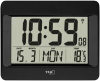 TFA Dostmann Funkwanduhr TFA 60.4519.01 digitale Wanduhr mit Datum Wochentag