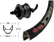 BikeParts Laufrad Laufrad, Vorderrad 28 Zoll DH-3D32 6-Loch schwarz Schnellspanner