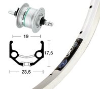 BikeParts Laufrad Bike-Parts Laufrad Vorderrad 28x1.75 Nabendynamo DH-C3003 silber