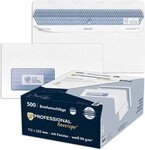 Briefumschlag Briefumschl&auml;ge Revelope DINlang 90g/qm haftklebend mit Fenster wei&szlig;