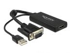 Delock Delock 62668 VGA / HDMI Adapter [1x VGA-Stecker - 1x HDMI-Buchse] Schw