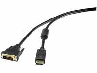 Renkforce DisplayPort auf DVI-Kabel 5 m HDMI-Kabel, (5.00 cm), schraubbar,...