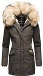 Navahoo Wintermantel Cristal stylischer Damen Winterparka mit Kunstfell-Kapuze