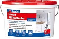 baufan&reg; Wandfarbe Innen-Silikatfarbe 5,0 l Innenfarbe auf Silikatbasis Wei&szlig;, hoch