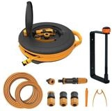 Fiskars Bew&auml;sserungssystem Waterwheel S mit Wandhalterung, Bew&auml;sserungs-Set mit 15