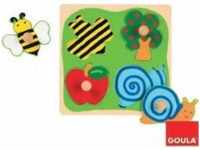 Jumbo Spiele Puzzle Holzpuzzle Biene, Apfelbaum und Schnecke, Puzzleteile