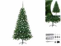 vidaXL Künstlicher Weihnachtsbaum mit LEDs & Kugeln 180 cm grün (3077727)