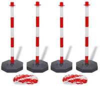 vidaXL Absperrpfosten, Set von 4 Absperrpfosten und 2 Kunststoff-Ketten von je...