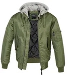 Brandit Outdoorjacke Brandit MA1 Pilotenjacke mit Kapuze Sweat Hooded bunt|grau 5XL
