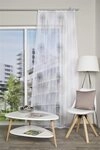 HOME WOHNIDEEN Gardine Home Wohnideen Zugbandschal Voile Bedruckt Seiten (1 St),