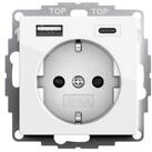 GIRA Stromverteiler Gira SCHUKO USB-Spannungsvers. 2-fach reinwei&szlig; 245903