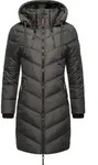 Marikoo Wintermantel Armasa modischer Damen Winter Steppmantel mit Kapuze schwarz XXL