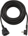 Brennenstuhl H05VV-F3G1,5 mit Kischu u. Flachstecker Verl&auml;ngerungskabel, F-Stecker,