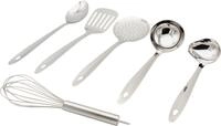 Kr&uuml;ger Kochbesteck-Set (Set, 6-tlg., Gem&uuml;sel&ouml;ffel, Saucenl&ouml;ffel, Schauml&ouml;ffel,