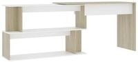 vidaXL Eckschreibtisch, Schreibtisch Wei&szlig; Sonoma-Eiche 200x50x76 cm Holzwerkstoff