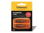 Intenso Intenso Rainbow Line 64GB, USB-A 2.0, 2er-Set - 35 USB-Stick