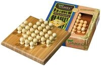 Philos Spiel Philos 6495 - Solitaire mini 12,8cm, Reisespiel aus Bambus
