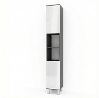 Vicco Hochschrank Fynn, Wei&szlig; Hochglanz/Anthrazit, 30 x 190 cm (1-St)