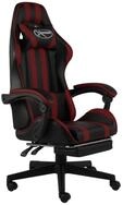 vidaXL Gaming-Stuhl, Gamer Stuhl mit Fu&szlig;st&uuml;tze Schwarz und Weinrot Kunstleder