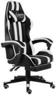 vidaXL B&uuml;rostuhl Gaming-Stuhl mit Fu&szlig;st&uuml;tze Schwarz und Wei&szlig; Kunstleder (1...