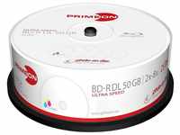 PRIMEON Blu-ray-Rohling BD-R DL 50GB/2-8x Cakebox (25 Disc, Bedruckbar