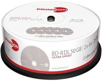 PRIMEON Blu-ray-Rohling BD-R DL 50GB/2-8x Cakebox (25 Disc 2761318,