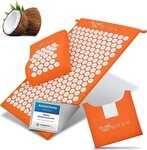 Wellax Akupressurmatte mit Kissen - Gef&uuml;llt mit 100% Kokosfaser (Mit Matte, Kissen