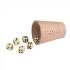 GICO Spielesammlung W&uuml;rfelbecher (echt Leder) Standard (9 cm) mit 6 W&uuml;rfeln 5902