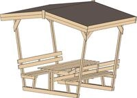 weka Sitzlaube 662, Holzpavillon, inkl. Tisch und B&auml;nke, BxTxH: 300x203x238 cm