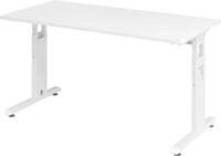 HAMMERBACHER Schreibtisch Schreibtisch C-Fu&szlig; 140x67cm Wei&szlig;/Wei&szlig;