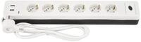 REV REV Steckdosenleiste Combini, 6-fach, 2x USB-A, 1,4 m, wei&szlig;/schwarz