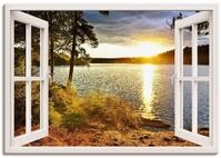 Artland Leinwandbild Sonnenuntergang im Algonquin Park, Fensterblick (1 St), auf