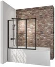 Schulte Badewannenfaltwand Black Style 127 x 140 cm, Sicherheitsglas, (3 tlg),