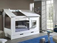 Vipack Hausbett Hausbett (Made in Europe), Baumhausbett mit Vorhang-Set,...