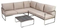 Greemotion Gartenlounge-Set Sydney Edelstahl-Ecklounge beige mit Tisch und