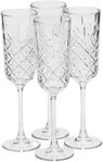 Pasabahce Sektglas Timeless, 17,5 cl, 4 St&uuml;ck, 4-tlg., Glas, Strukturglas,