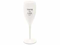 Koziol Sektglas Cheers weiß mit Druck ThinklessLovemore Farbe weiß