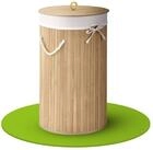 Juskys W&auml;schekorb Curly-Round, 55 l, mit Tragegriffe, Deckel, W&auml;schesack...